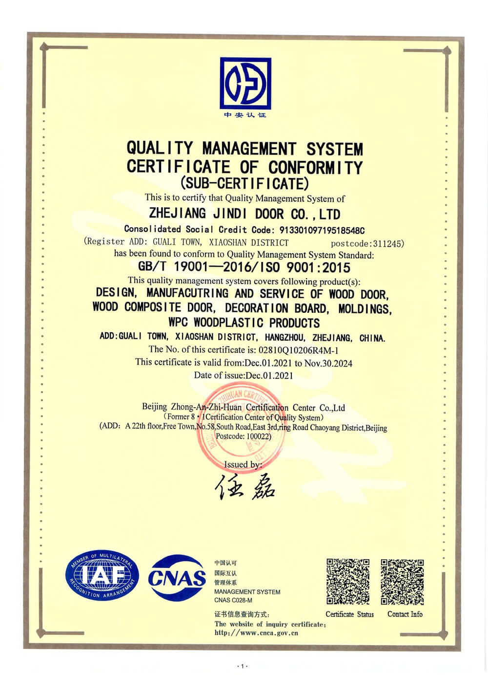 ZHEJIANG JINDI HOLDING GROUP CO.,LTD